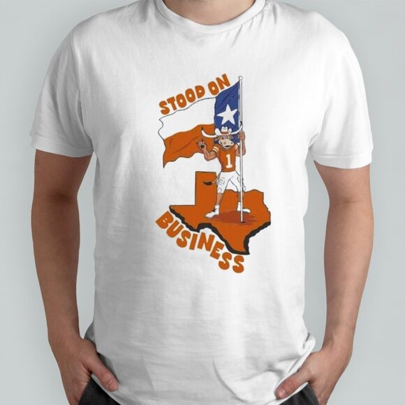 Texas Longhorns Stood On Business Football Graphic T-Shirt Game Day Fan Tee 05 - Picture 1 of 5